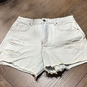 Billabong Light Blue Ripped Jean Shorts